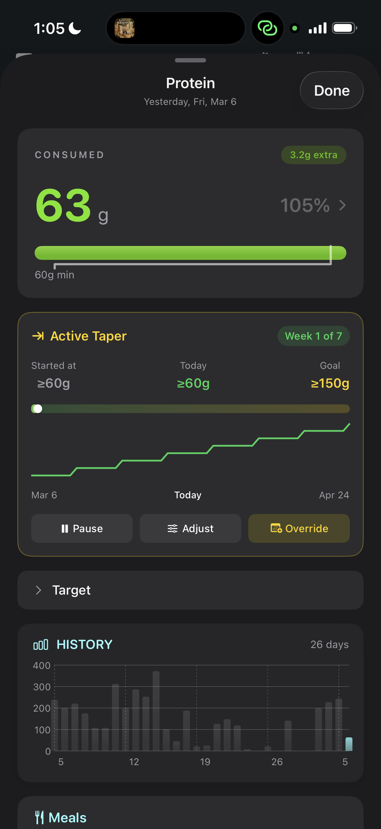 Active taper tracking